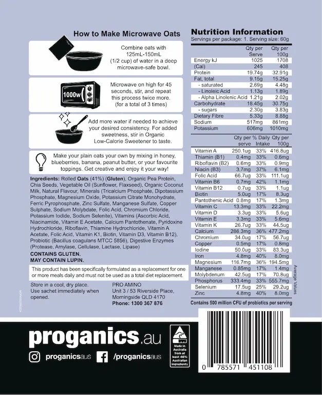 Nutrition Information Panel