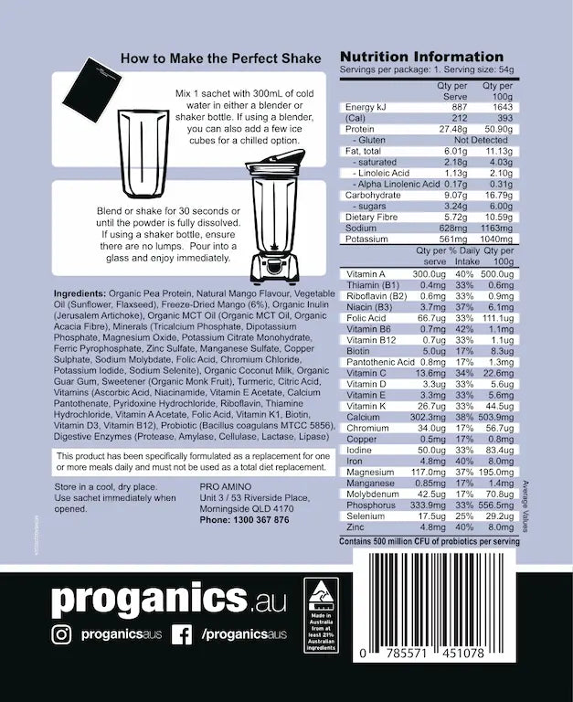 Nutrition Information Panel