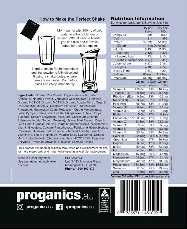 Nutrition Information Panel